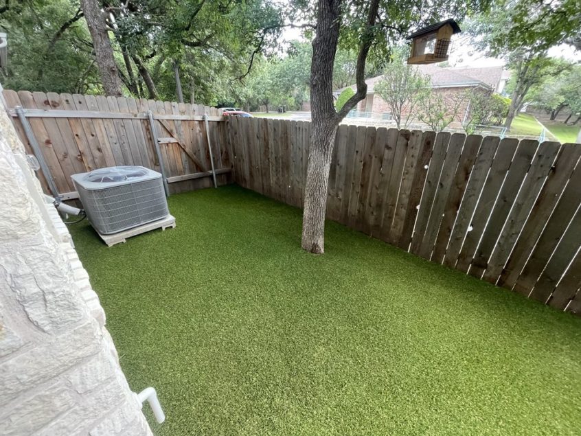 Backyard artificial grass