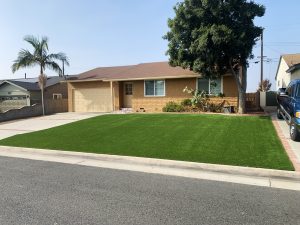 Front yard artificial grass
