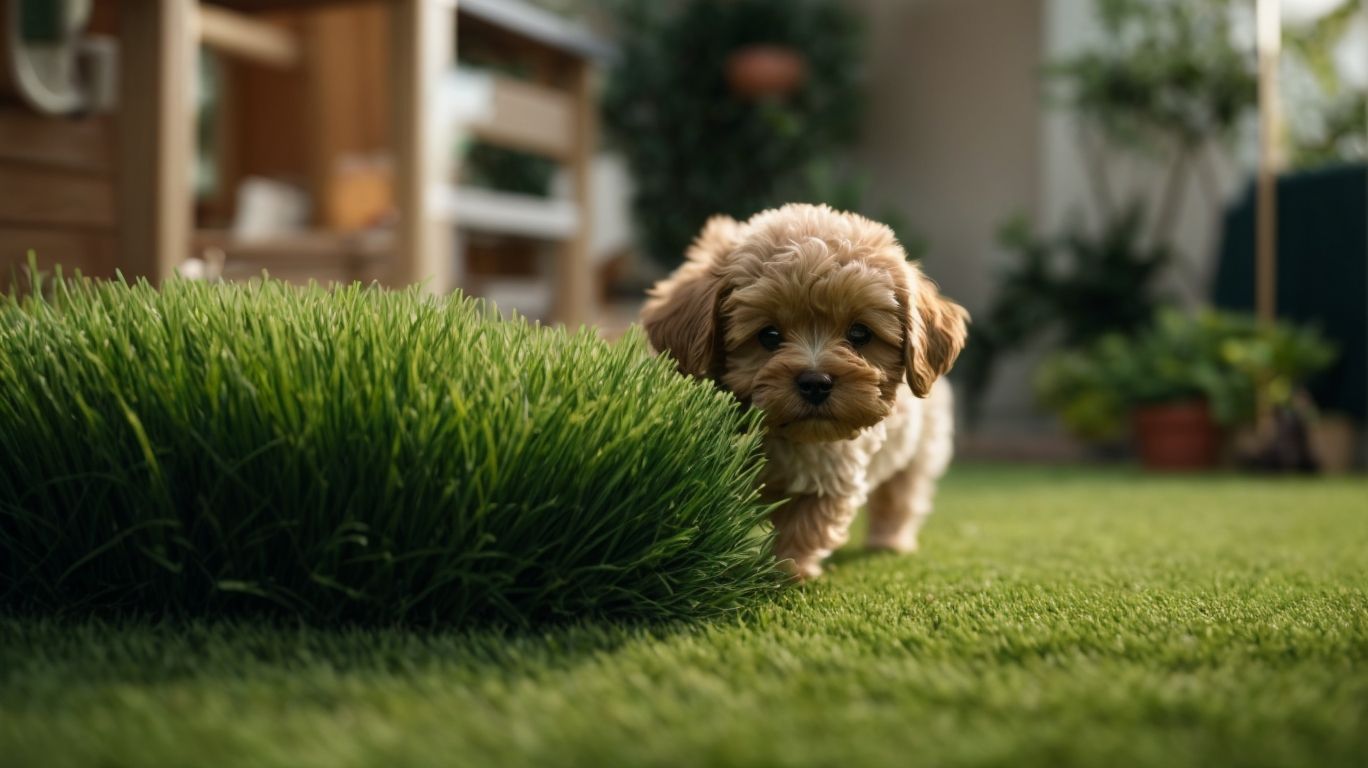 Puppy on artificial grass